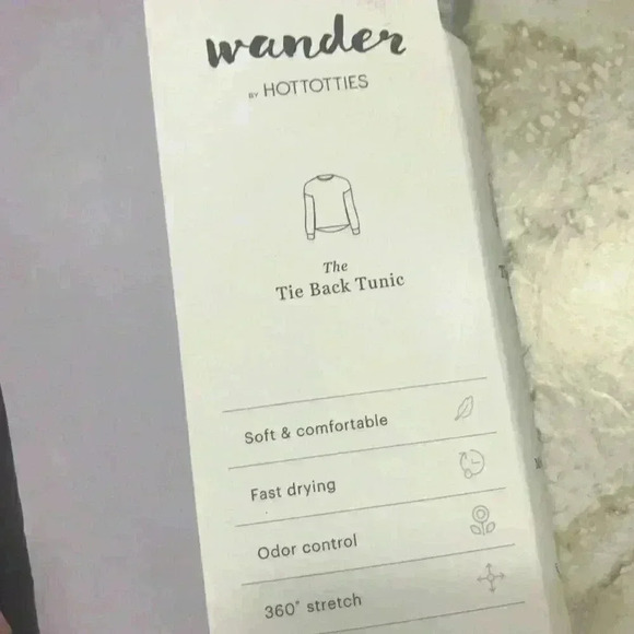 Wander By Hottotties Tie Back Tunic Heathered Top - Picture 2 of 7